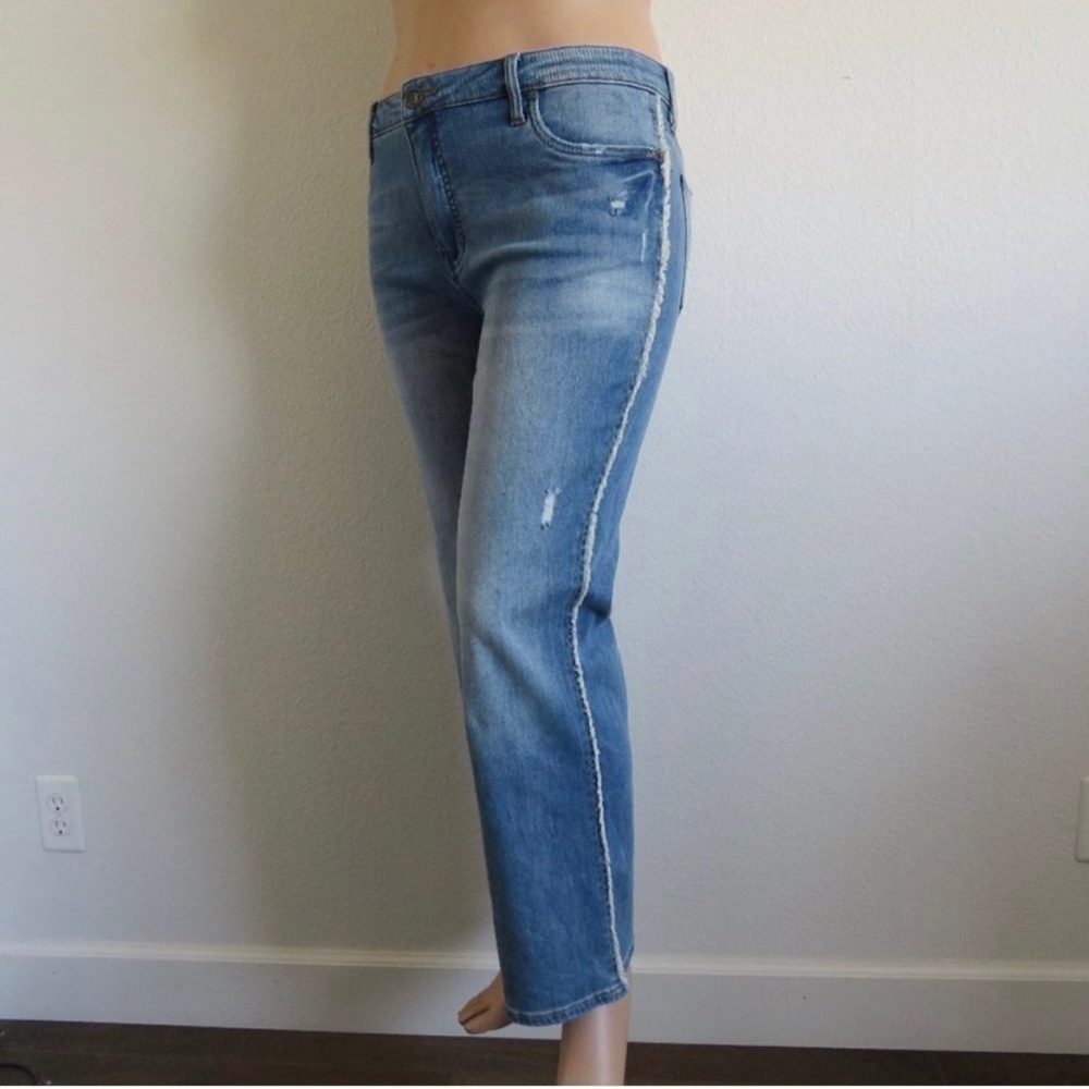 KUT from the KLOTH Jeans Women DISTRESSED Kelsey FAB AB Ankle FLARE Plus Size 16 - Picture 4 of 5